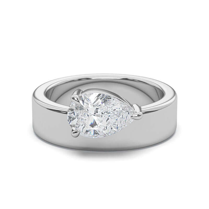 Pear Moissanite Ring Solitaire Diamond Ring