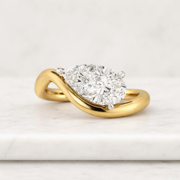 Pear Moissanite Solitaire Ring for Women 