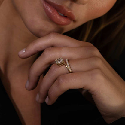 Pear & Pear Toi Et Moi Ring, 14K Gold Lab Diamond Engagement Ring, Two Stone Bridal Ring, Romantic Anniversary Gift for Her