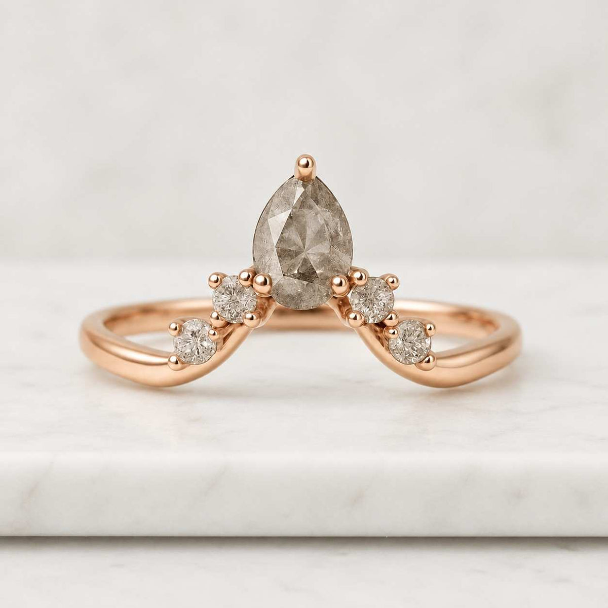 pear & round diamond wedding band perfect stacking band for engagement ring chevron band for her anniversary gift for wife sta