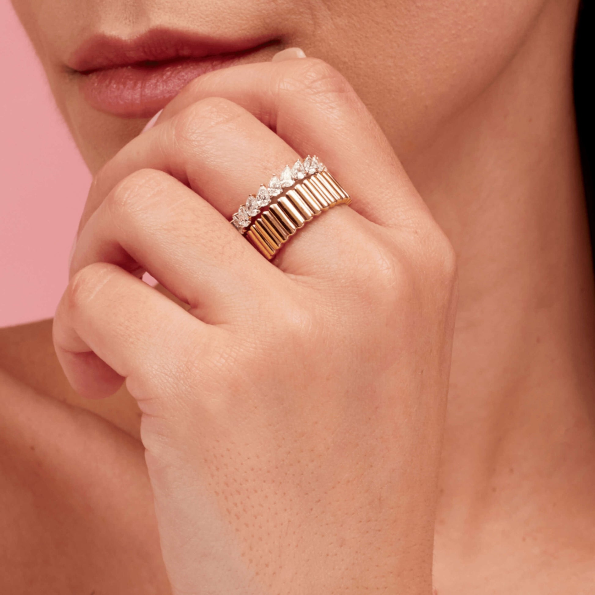 Pear Shape Diamond  Full Eternity Band For Love