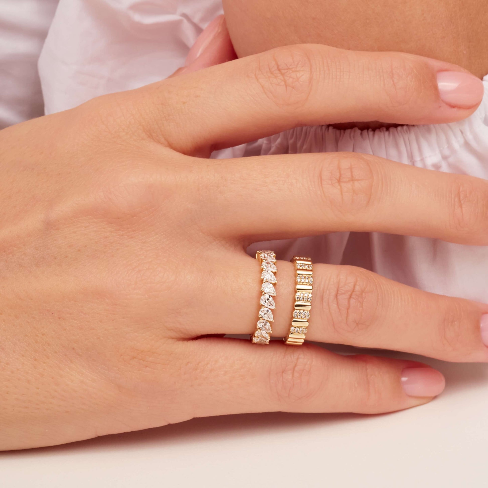 Pear Shape Diamond  Full Eternity Band For Sister
