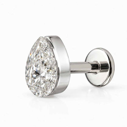 Pear Shape Lab Grown Diamond Stud Earrings - 10K 14K 18K Gold Platinum & Silver | 0.50-10 Ctw | IGI Certified | Gift for Her

