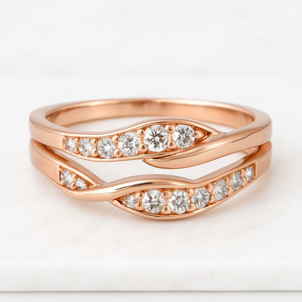 Pear Shaped Diamond Open Wedding Ring 14k Gold Pear Open Cuff Ring Open Gap Band, Double Stone Diamond Ring Lab Grown Diamond Spacer Ring