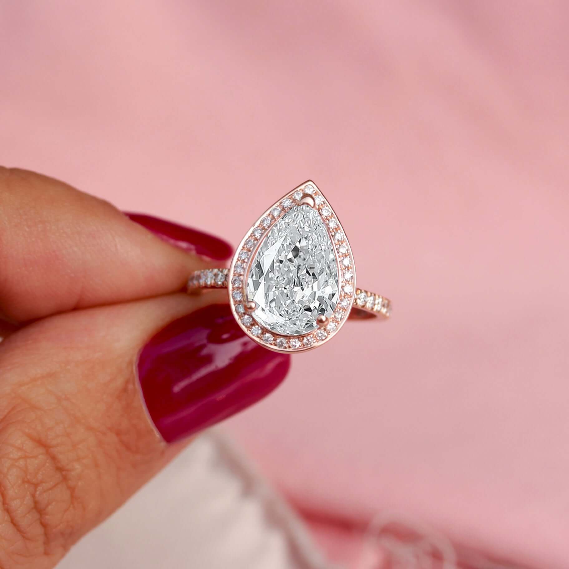 Pear Shaped Halo Engagement Ring