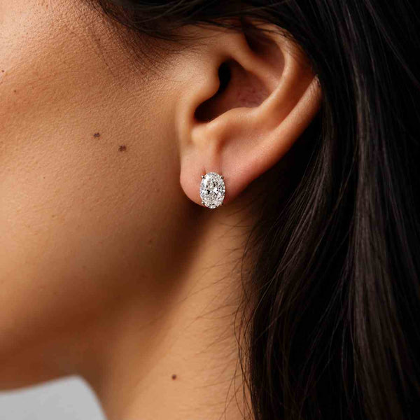 Pear Solitaire 3-Prong Lab Grown Diamond Stud Earrings
