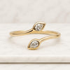 Pear Cut Salt And Pepper Diamond Toi Et Moi Engagement Ring