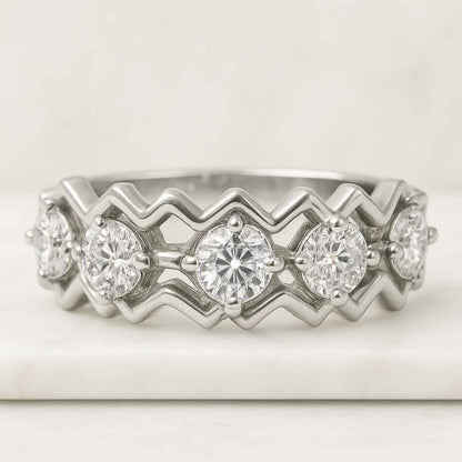 Pear cut Lab Grown Diamond Band Half Eternity Pear cut Diamond Band Lab Grown Diamond Wedding Band 7 Stone Ring Stackable Diamond Band