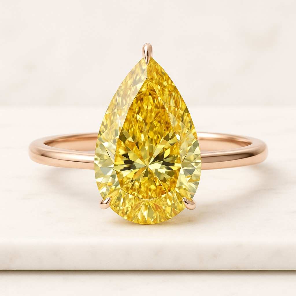 Pear cut Lab Grown Diamond Ring Pear cut Diamond Ring Solitaire Diamond Ring