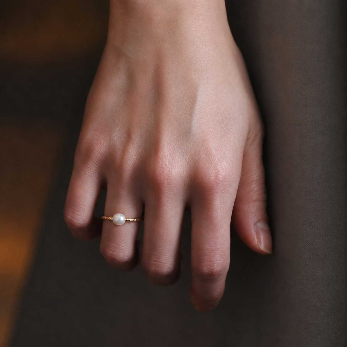 pearl ring, 14k, 18k, solid gold, bridal jewelry, modern pearl, mom gift
