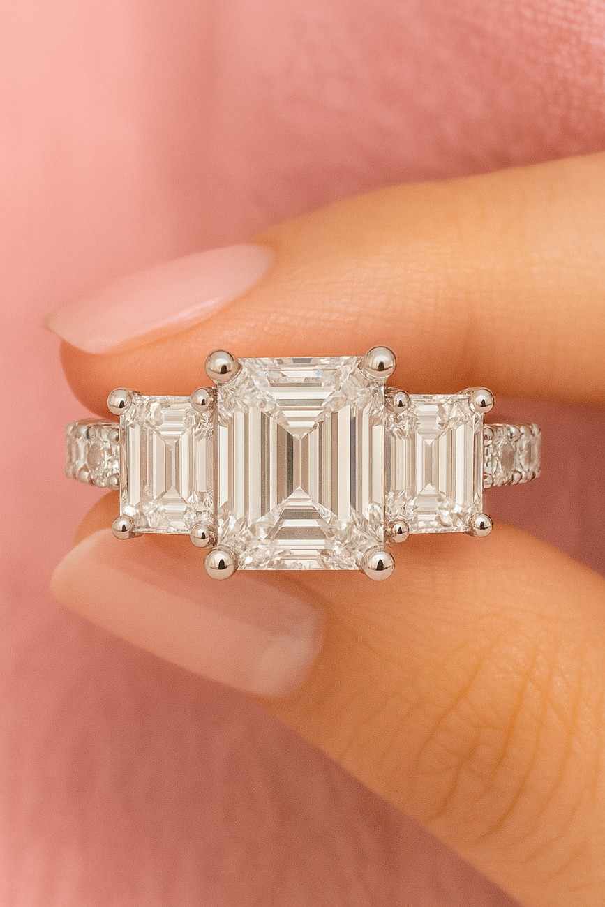 Peekaboo Diamond Halo Engagement Ring Handmade Ring by Diamondrensu