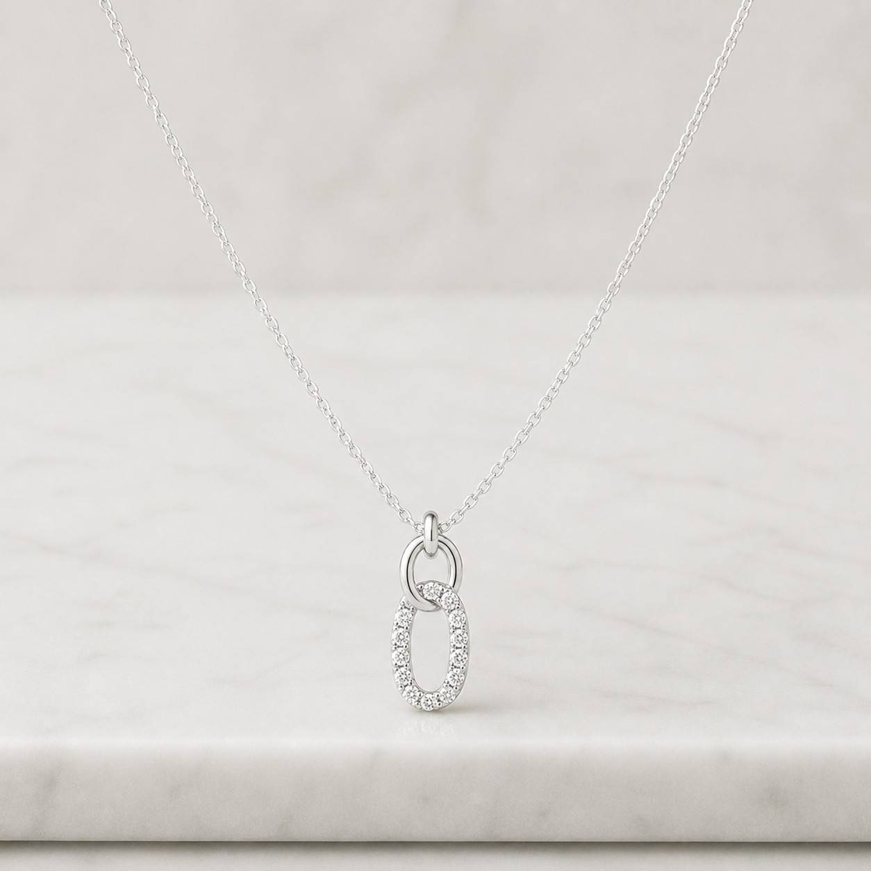 pave linked pendant necklace • interlocking diamond necklace • perfect gift for her • minimalist linked necklace • anniversary g