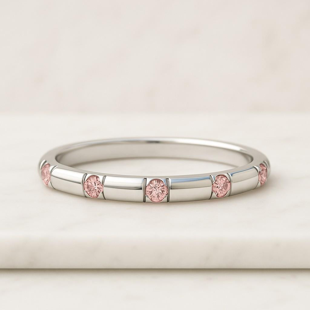 Perfect Gift For Ring Half Eternity Ring 14K White Gold Matching Ring Promise Ring Gift For Wife