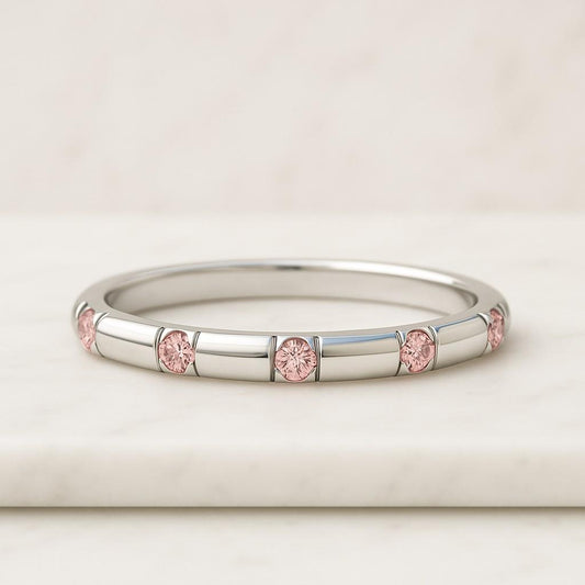 Perfect Gift For Ring Half Eternity Ring 14K White Gold Matching Ring Promise Ring Gift For Wife