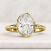 Oval Shape 14k Gold Bezel Setting Oval Shaped Lab Grown Diamond Ring