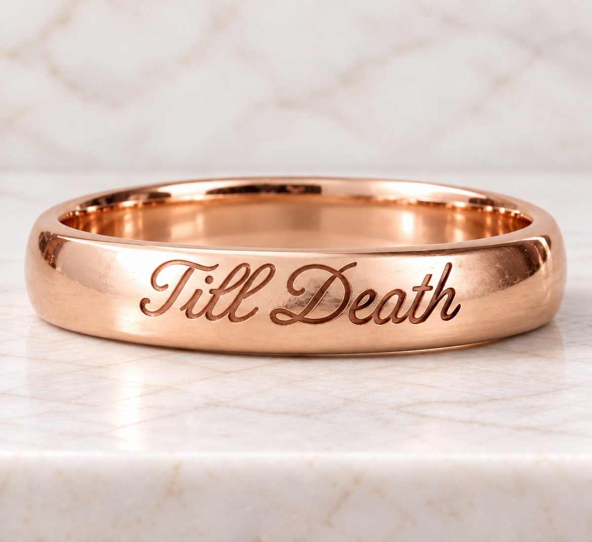 personalized engraved name ring: minimalist stacking band, 14k gold custom jewelry
