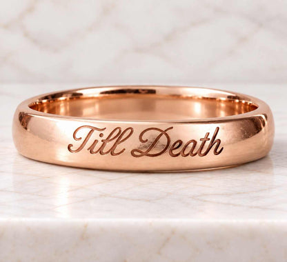 Personalized Engraved Name Ring: Minimalist Stacking Band, 14k Gold Custom Jewelry
