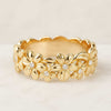Floral Round Cut Lab Grown Diamond Statement Band For Her