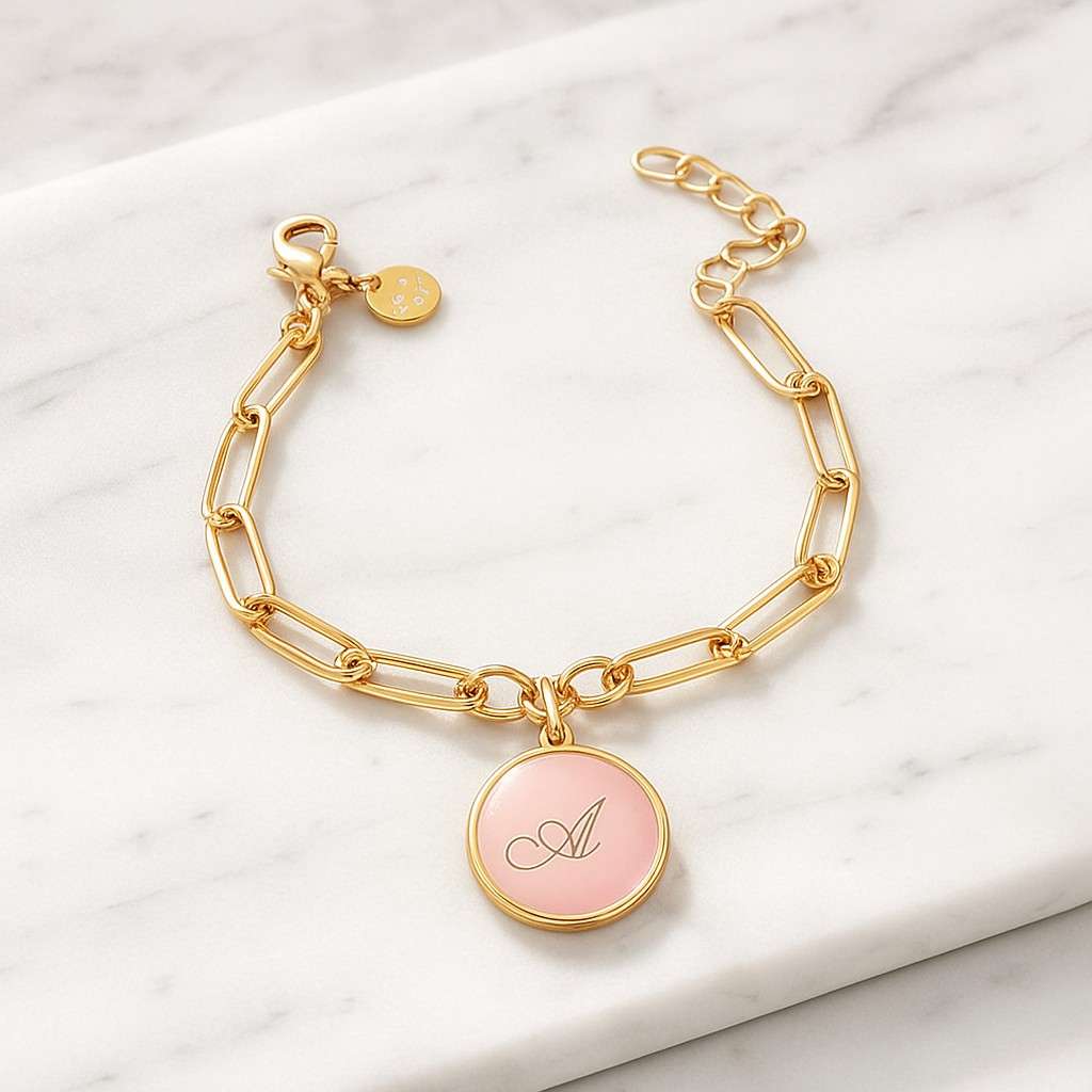 Personalized Initial Bracelet Name Roman Numerals Dates Gold Gift