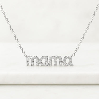 Personalized Mama Necklace 925 Sterling Silver Circle Disc Custom Engraved Name