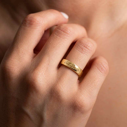 Personalized Name Band Ring, Stacking Name Ring, Personalized Stacking Band, Era Ring 2.25mm | 14k Gold Fill, Sterling Silver

