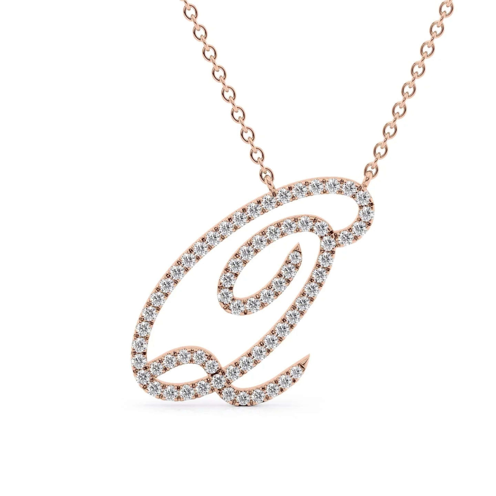 Personalized Pave Initial Necklace, Custom Letter Charm Pendant, Letter Jewellery