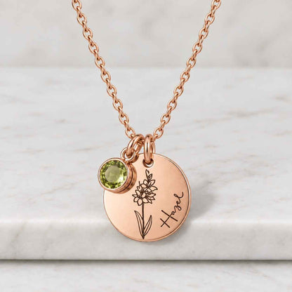Personalized Peridot Bar Necklace, August Birthstone Necklace, Custom Engraved Name Pendant, Secret Message Gift for Her
