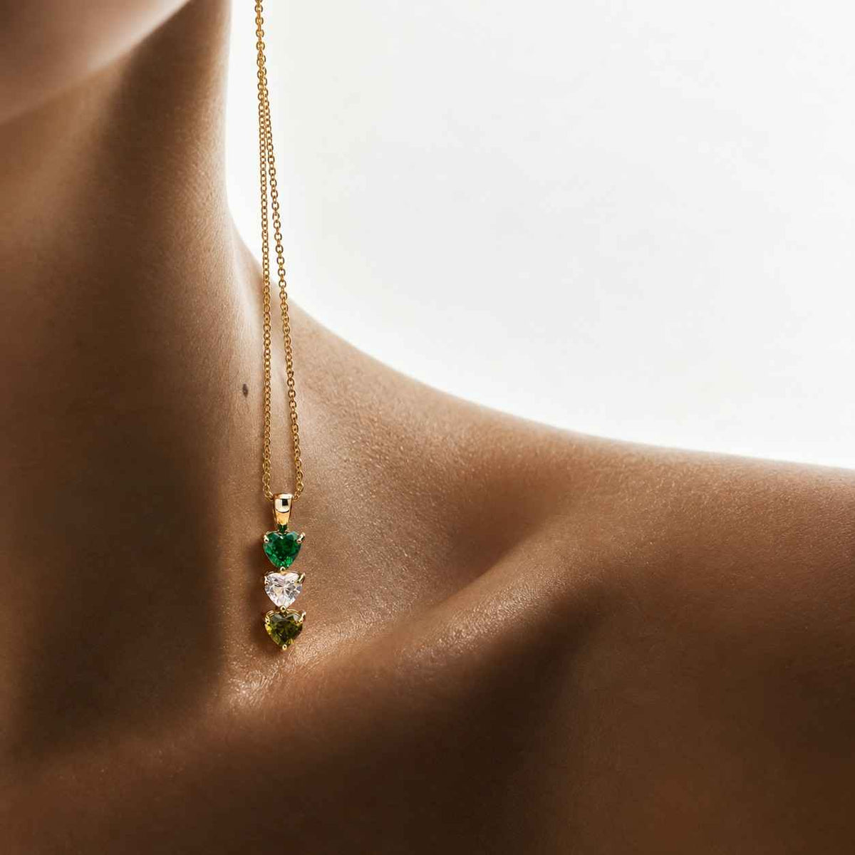 Personalized Two Birthstone Necklace | Delicate Charm For Her | Sterling Silver Gemstone Jewelry | Bridesmaid Gift | Custom Gift For Her

