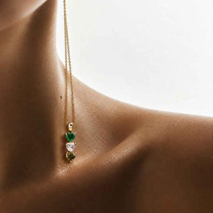 Personalized Two Birthstone Necklace | Delicate Charm For Her | Sterling Silver Gemstone Jewelry | Bridesmaid Gift | Custom Gift For Her
