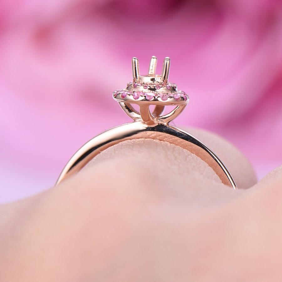 Pink Diamond Semi Mount Ring