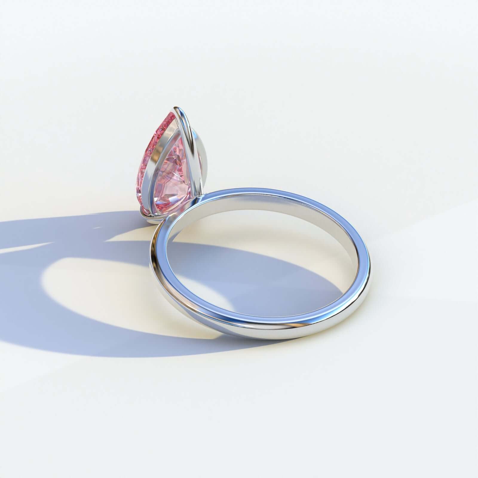Pink Pear Cut Lab Grown Diamond Engagement Ring