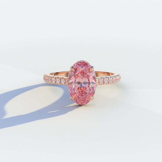 Pink Round Cut Lab Created-Lab Grown Diamond Ring