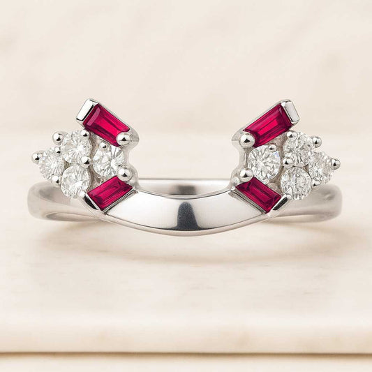 Pink Sapphire Baguette Cut Full Eternity Band Ring Minimalist Style Ring Pink Gemstone Ring Dainty Stackable Ring Christmas Day Gifts