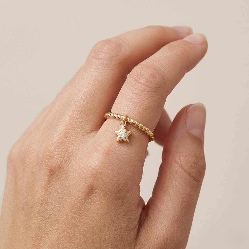 plain star drop chin ring 925sterling silver ring handmade jewelry anniversary gift stacking band
