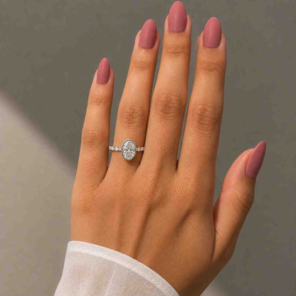 Platinum Sterling Silver Big Diamond Ring Her