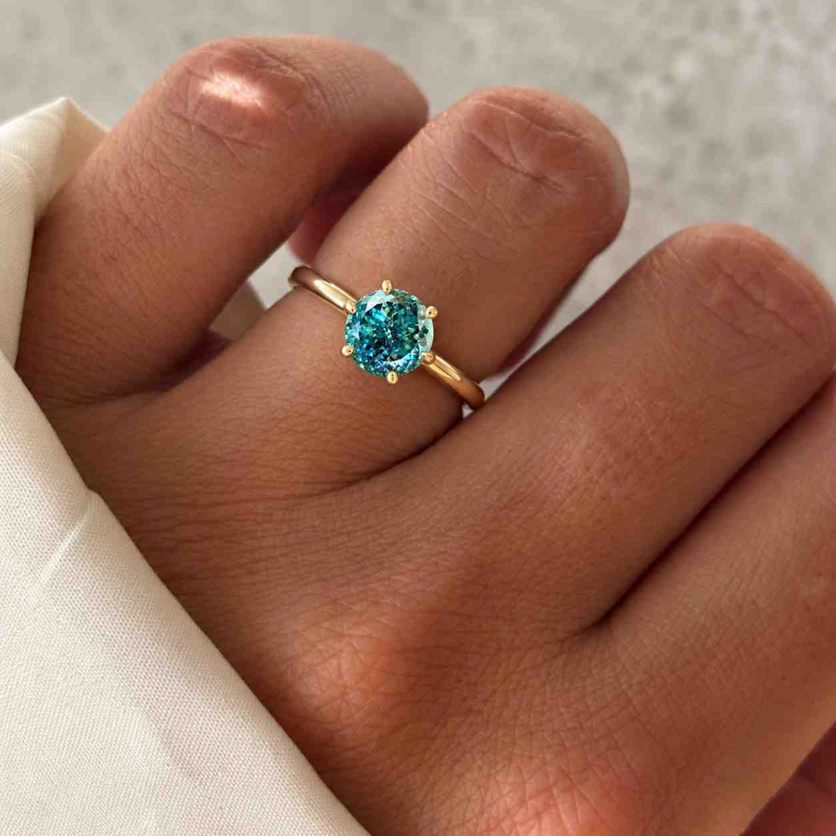 portuguese cut cyan blue moissanite ring solitaire engagement ring anniversary gifts antique cut moissanite promise ring for women

