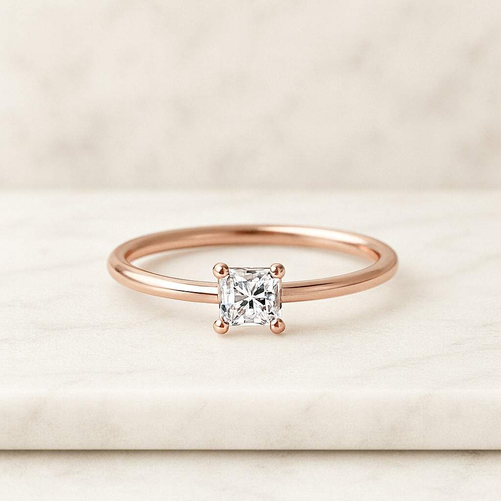 Princes Cut Lab Grown Diamond Engagement Ring