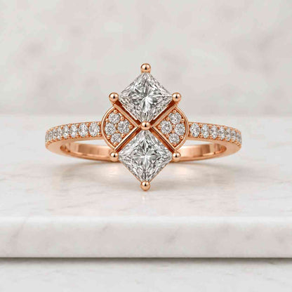 Princess Cut Lab Grown Diamond Cluster Ring