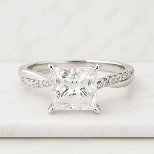 14K Yellow Gold Anniversary Ring For Her IGI Certified Pear Cut Lab Grown Diamond Engagement Ring