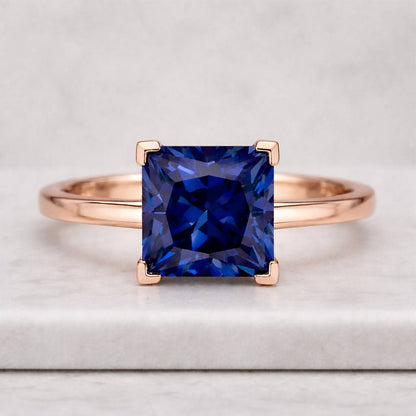 Princess Cut Diamond Ring Antique Princess Alexandrite Engagement Ring Vintage Promise Ring for her