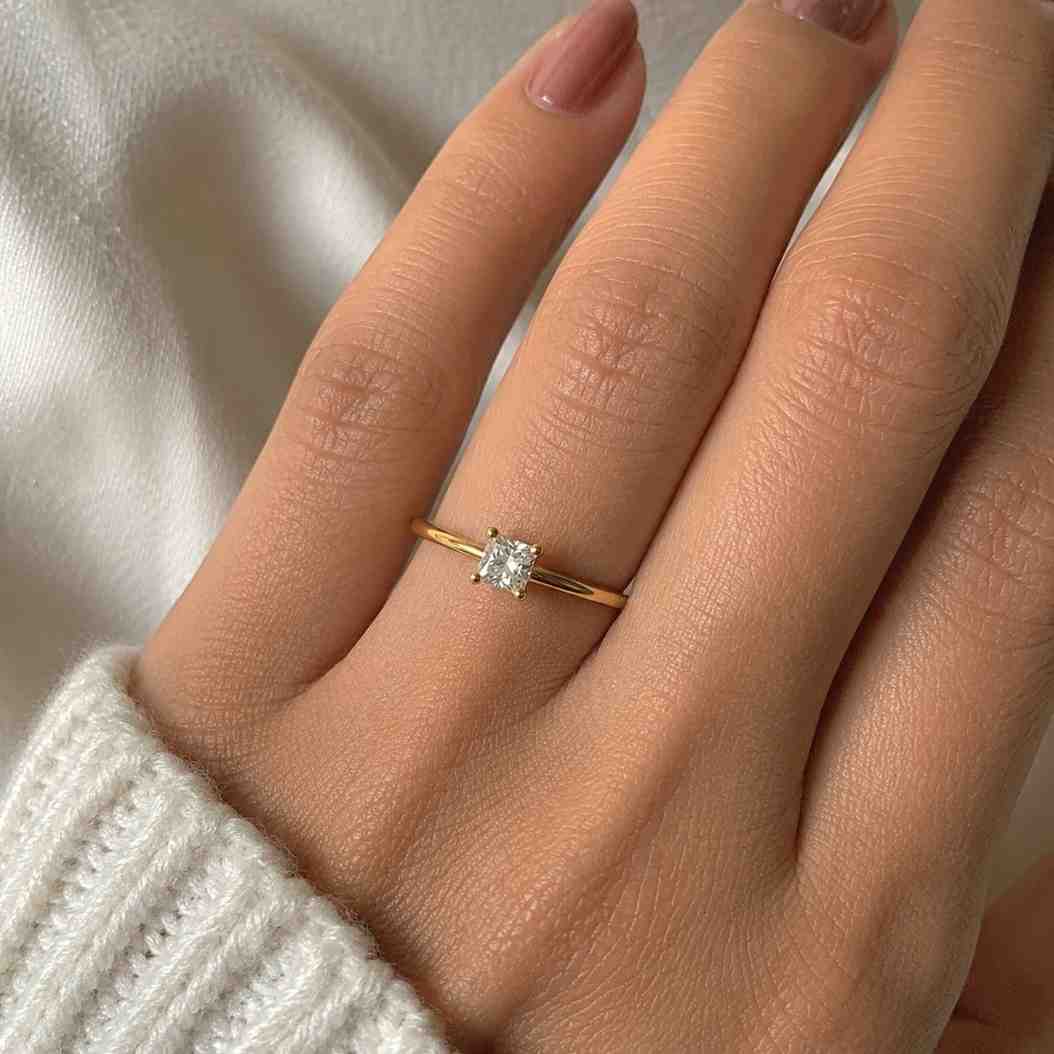 solitaire diamond ring princess cut diamond ring square diamond ring princess lab grown diamond engagement ring anniversary gifts for her