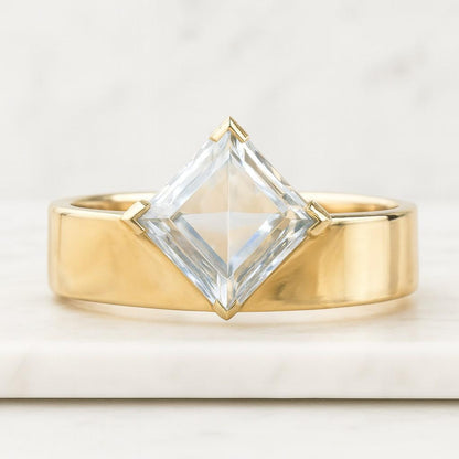 Princess Cut Lab Diamond Solitaire Ring Platinum Plated 925 Silver