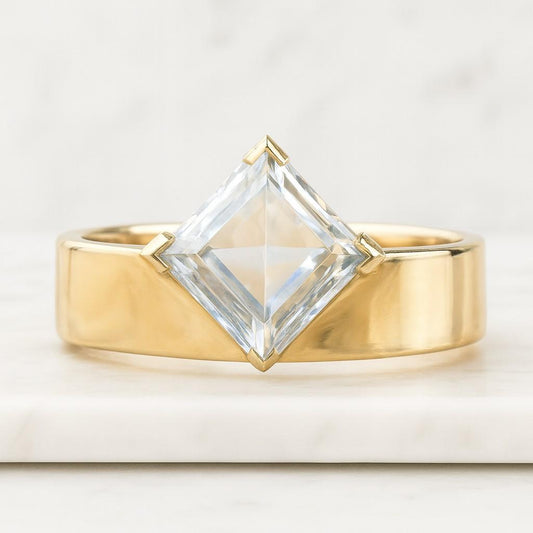 Princess Cut Lab Diamond Solitaire Ring Platinum Plated 925 Silver