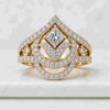 18K Yellow Gold Princess Lab Grown Diamond Cluster Ring
