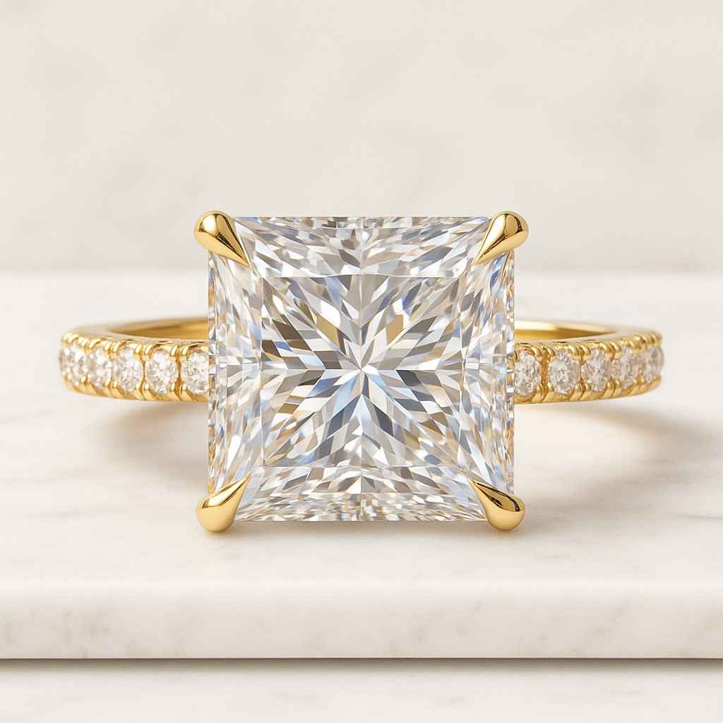 Princess Cut Lab Grown Diamond Ring Princess Lab Grown Diamond Engagement Ring Anniversary Gifts for Her