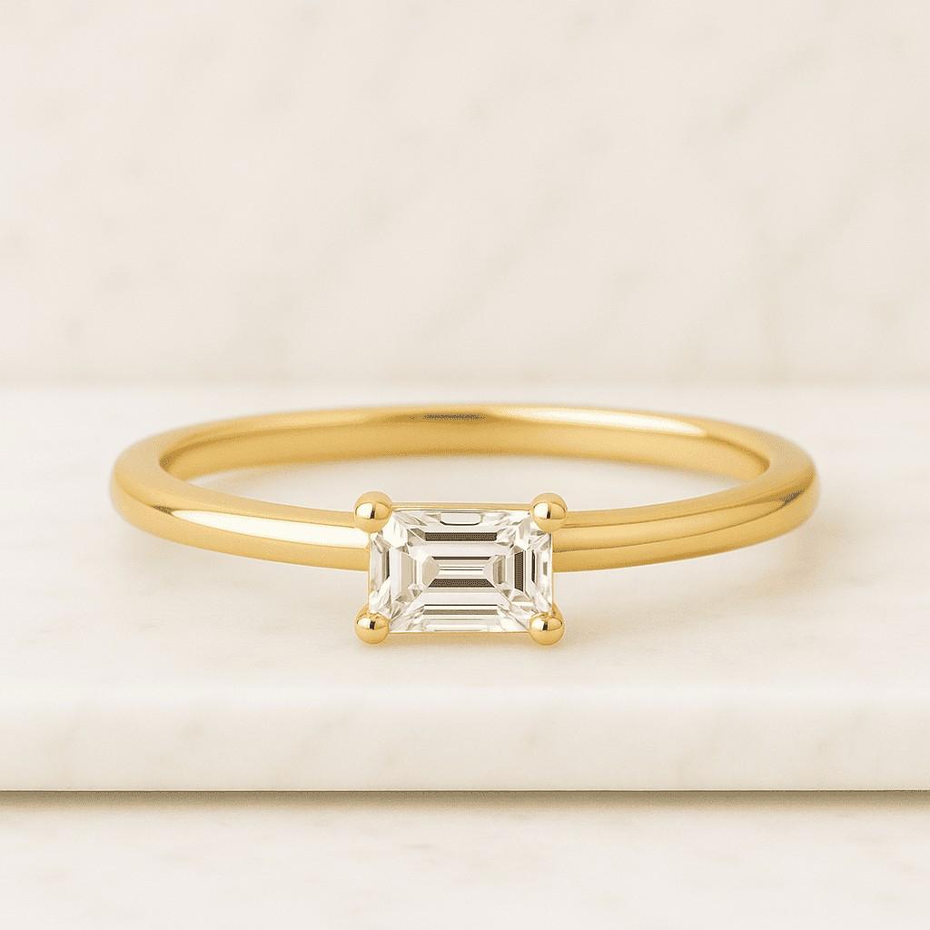 Marquise Diamond Engagement Ring Genuine Lab Grown Diamond Anniversary Ring Unique Proposal Ring for Her Six Claw Prong Setting Ring Gift