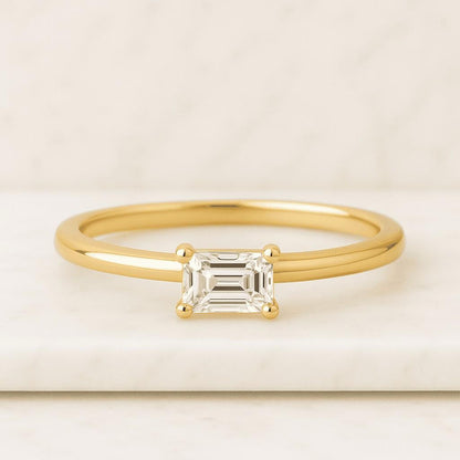 Marquise Diamond Engagement Ring Genuine Lab Grown Diamond Anniversary Ring Unique Proposal Ring for Her Six Claw Prong Setting Ring Gift