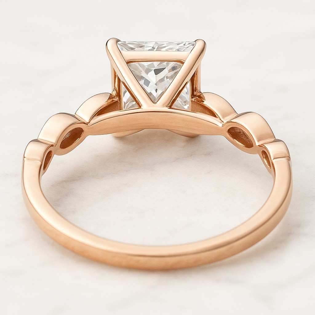 Princess Cut Moissanite Wedding Bridal Ring Set Princes Promise Ring With Round Cut Full Eternity Pave Set Band For Her