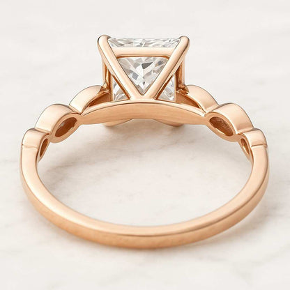 Princess Cut Moissanite Wedding Bridal Ring Set Princes Promise Ring With Round Cut Full Eternity Pave Set Band For Her