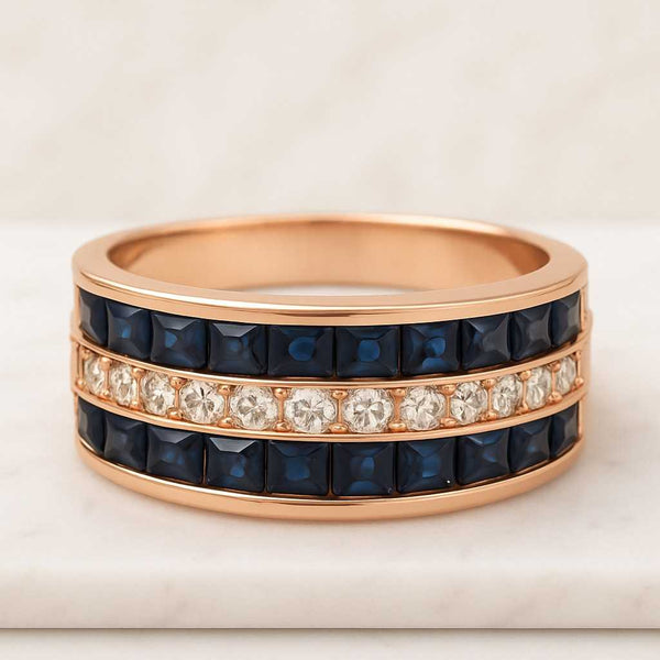 Princess Cut Sapphire Engagement Ring Teal Sapphire Ring 14K Dainty Gold Diamond Cluster Ring